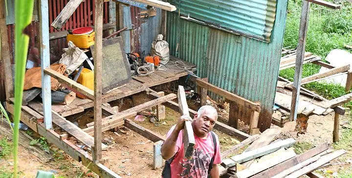 Kilikali settlement residents Milio Nakorovulu faces eviction alongside more than 60 families after receiving notice from RB Patel Group.