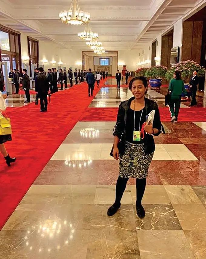 Fiji Sun senior journalist Fonua Talei after the press conference at the Great Hall of the  People in Beijing, China on March 2, 2019
