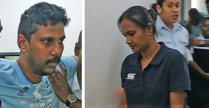 From left: Rajineel Singh and Rashika Singh at the Nadi Magistrate Court. Photo: Mereleki Nai