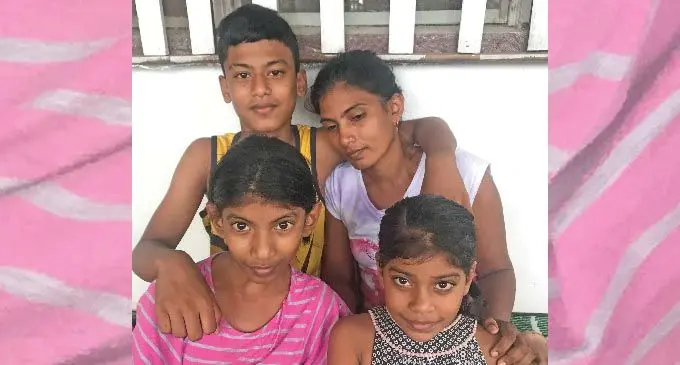 Shahil Kumar with his mother Renuka Devi and two sisters Shaniya Kumar (left) and Shyna Kumar (right) at their home in Wailevu, Labasa on October 27, 2019. Photo: Selita Bolanavanua.