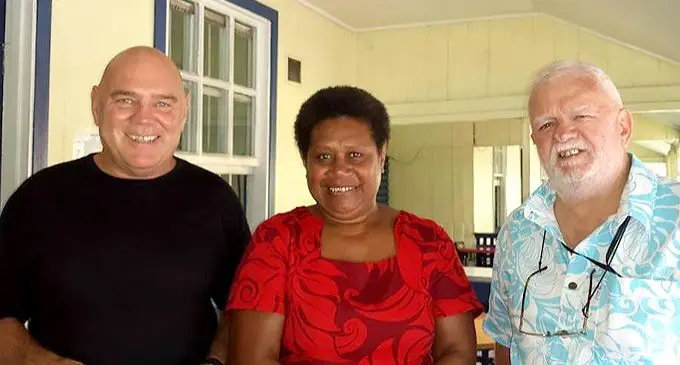 Peter Lomas (far right) with his brother David Lomas and his late wife Venina Lomas.