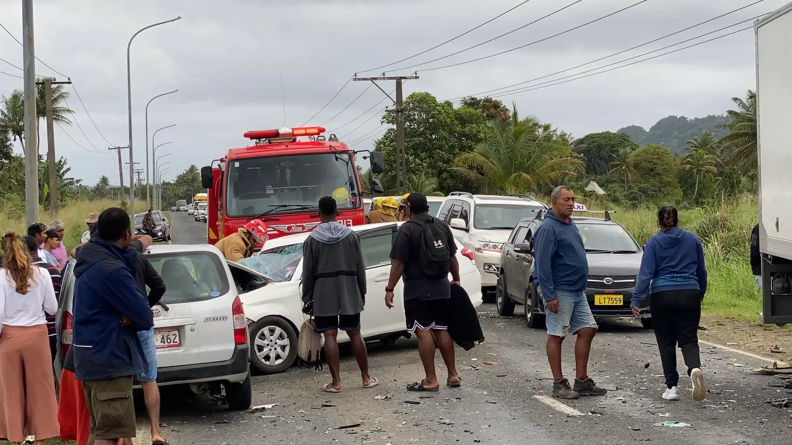 The accident scene at Vakabalea in Navua on August 5, 2026.