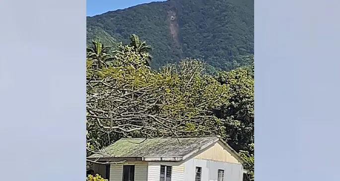 The landslide at Mount Washington at Nabukelevu district Kadavu. Photo: Alowesi Kaleca