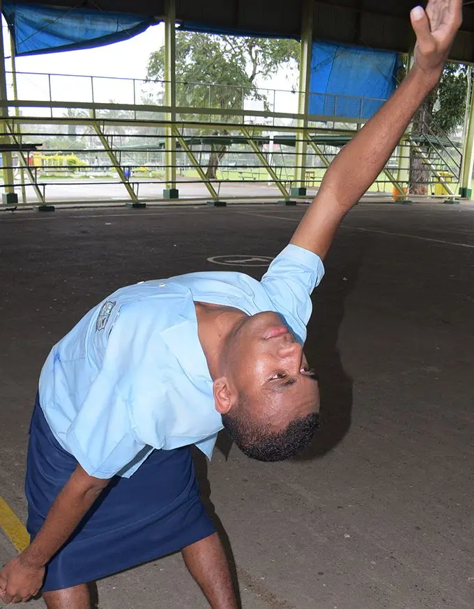 Gospel High School year 12 student, Asaeli Rogica rehearsing a scene from their 2019 Kula film submission on July 18, 2019.   Photo: Ronald Kumar