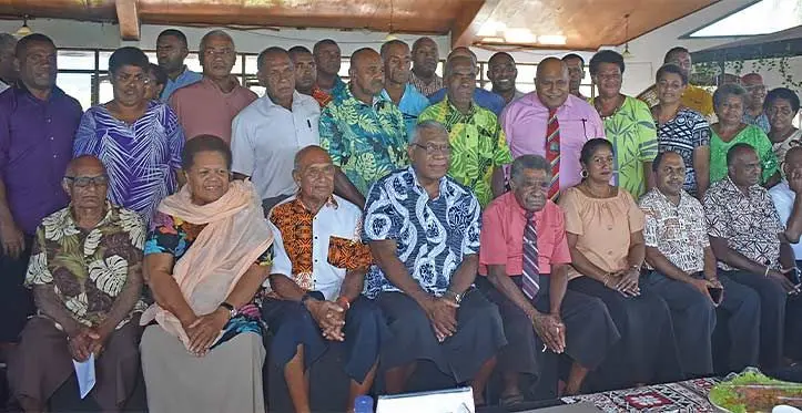 Members of the GCC review team with the Nadroga Navosa participants at Sigatoka.