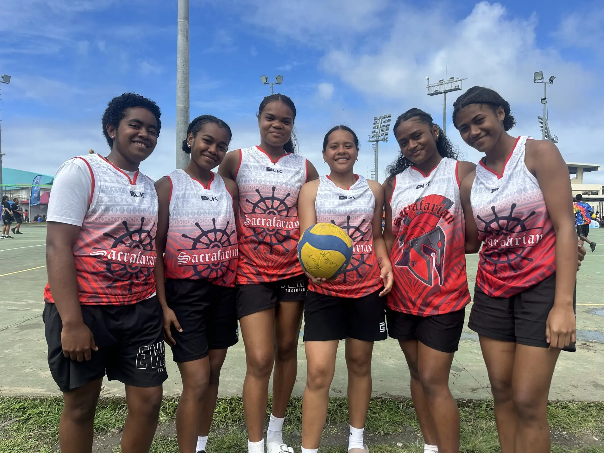 Sacred Heart College (SHC) Under-19 girls team at the National Netball Centre on August 28, 2026. 