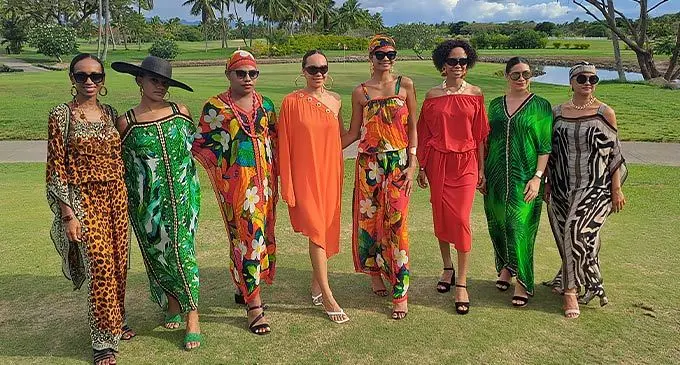 Models showcase the latest outfits themed Tropical Sunset during the Melbourne Cup hosted by the Heineken House in Nadi. Photo: Waisea Nasokia