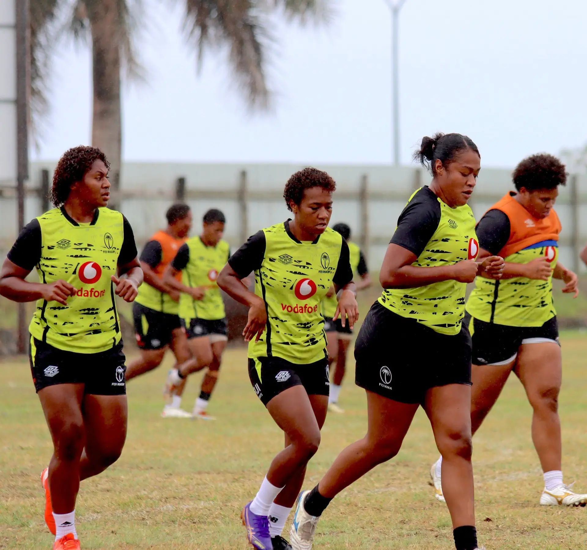 Fijiana players during a training session earlier this week, from left