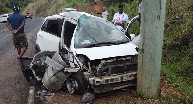 The wreckage at the scene of the accident on October 25, 2022. Photo: Police Media Cell