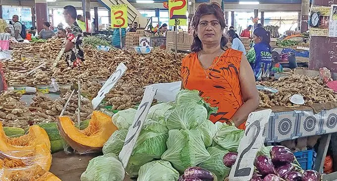 Premila Devi at her stall at the Lautoka Municipal Market on January 6, 2023.  Photo: Nicolette Chambers