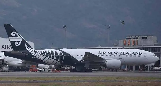 Air New Zealand’s Boeing 777-200 aircraft being readied for departure at the Nadi International Airport on July 15, 2018. Photo: Waisea Nasokia