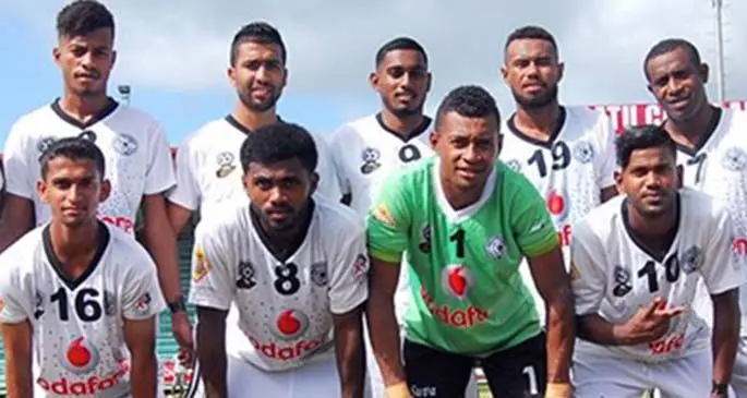 Suva football team during this year’s Vodafone Premier League. The competition is on hold due to the coronavirus pandemic.Photo: Ronald Kumar