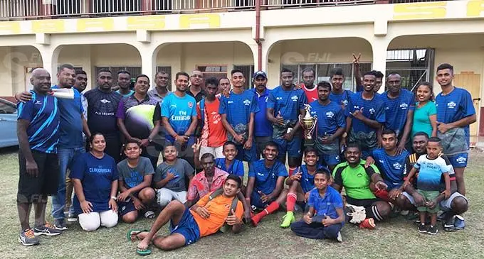 Vunivau/ Batinikama players, supporters and officials after winning the zonal playoffs at Labasa Sangam College ground on September 6, 2020. Photo: Renu Radhika