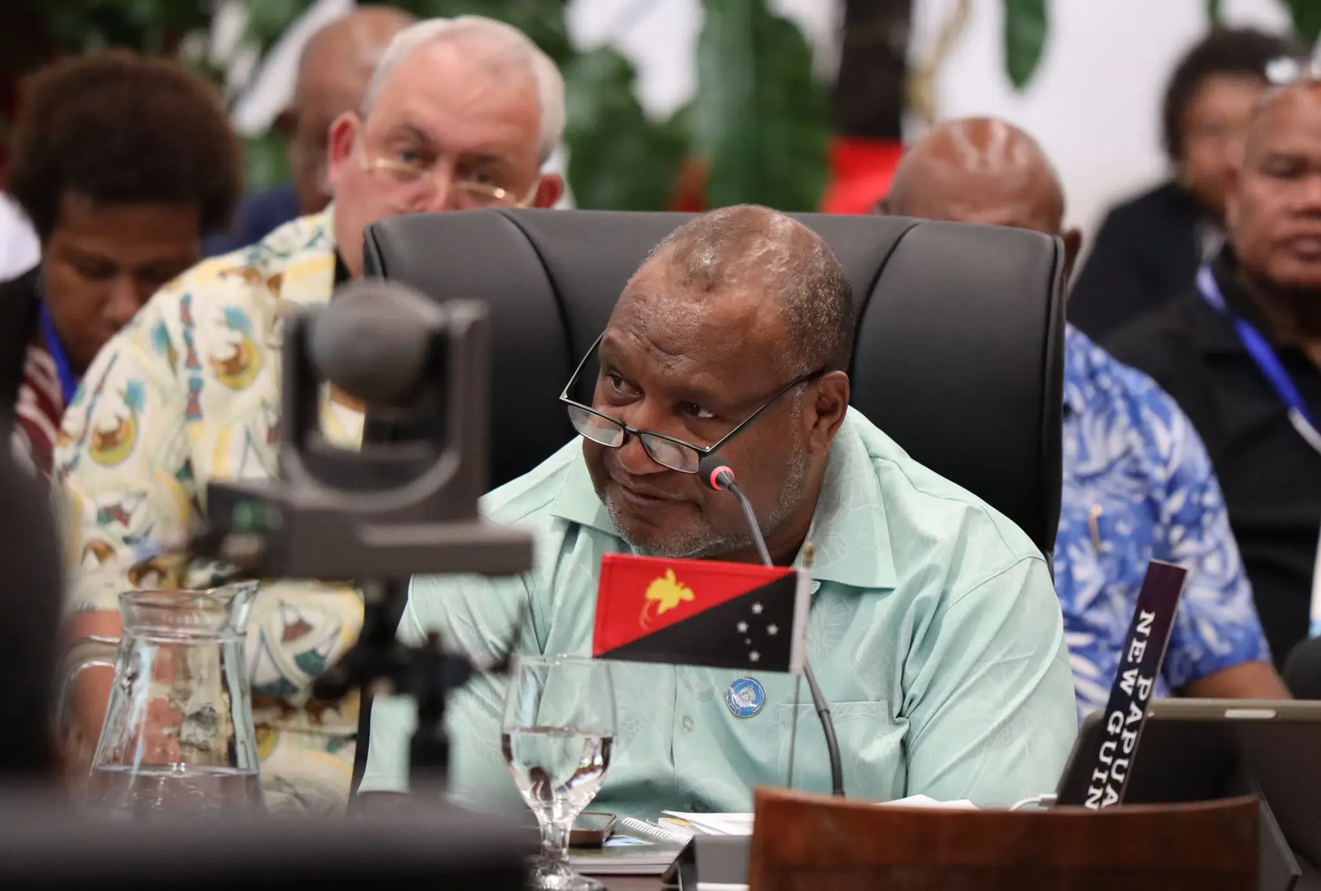 Papua New Guinea Prime Minister James Marape at the 55th Pacific Islands Forum Leaders Meeting in Koror, Palau.