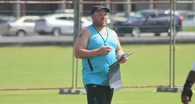 Vodafone Flying Fijians forwards coach Jason Ryan at Albert Park, Suva, on June 27, 2022. Photo: FRU Media