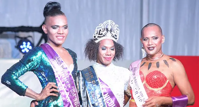 From left Best Creative adn Best Talent winner Miss Melanie Jenner,Adi Senikau Queen 2018 Miss Nicole Naituku and 2nd Runner Winner Miss Taylor Brandy after the crowning on August 18,2018.Photo:Simione Haravanua.