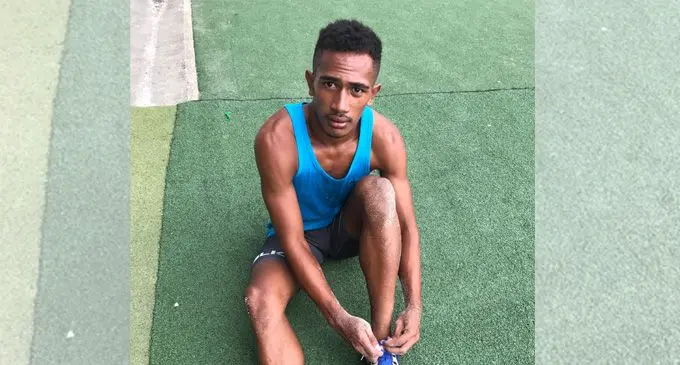 Dudley High School medal prospect Melchizedek Katafono at the ANZ Stadium, Suva on February 23, 2018. Photo: Grace Narayan