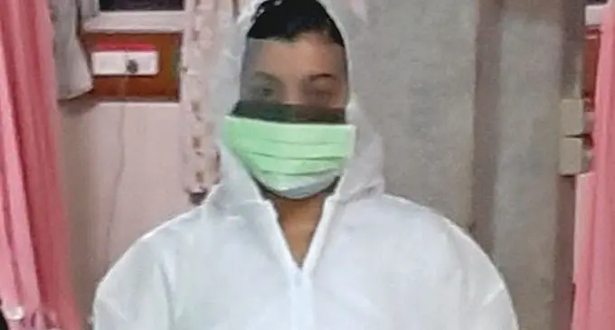 Shreta Chand while nursing covid patients at the Colonial War Memorial Hospital in Suva on July 6, 2021. Photo: Supplied