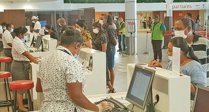 Passengers checking in at the Nadi International Airport on January 2,2021. Photo: Nicolette Chambers