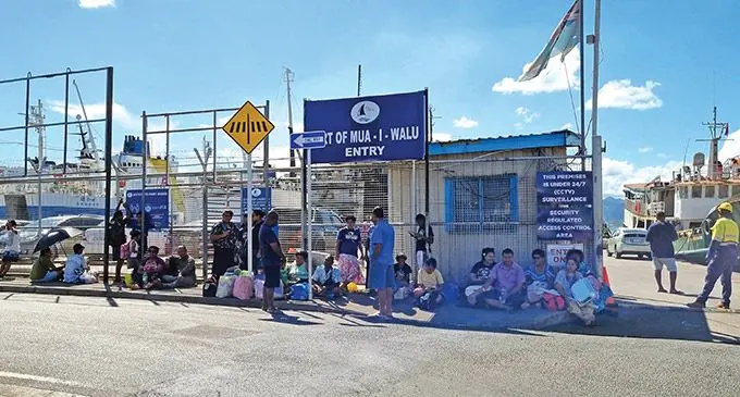 Passengers waiting outside Port of Mua-i-Walu entry at Walu Bay. Photo: Laiseana Nasiga