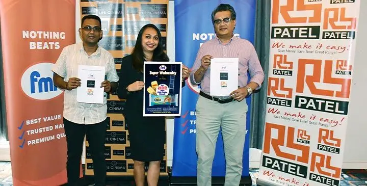 From left: Film Programming and Operations Manager, Daniel Vikash , Maria Kumar FMF Foods Limited Group Marketing Manager and Jignesh Chauhan RB Patel  Group General Manager Fiji .