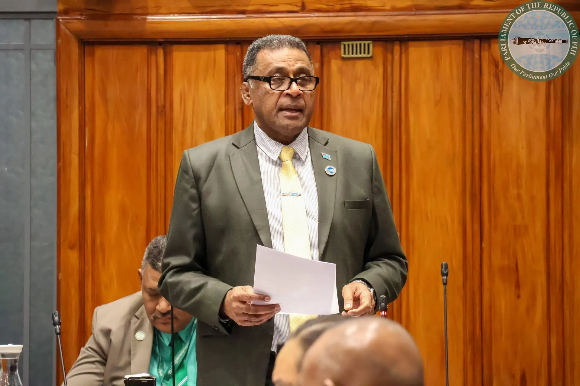 Minister for Finance Esrom Immanuel in Parliament on May 28, 2026.