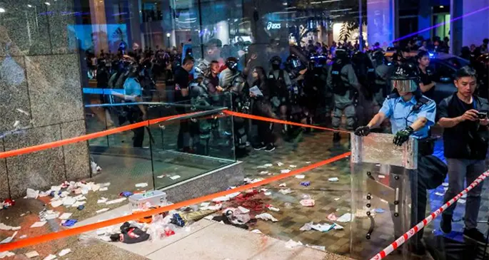 Blood and debris litter the ground of the shopping mall following Sunday's attack. Photo: CNN