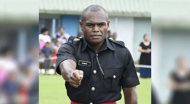 Police Constable, Emosi Diani Caweua at the Fiji Police Academy at Nasova in Nasese on December 19,2025.