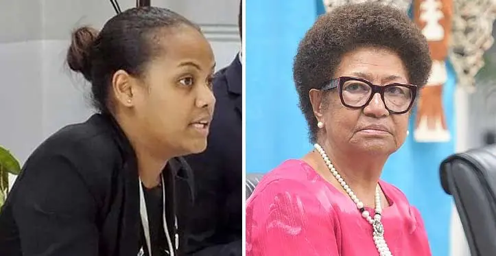 Acting Supervisor of Elections Ana Mataiciwa and Tertiary Scholarship and Loan Scheme (TSLS) chair Ro Teimumu Kepa. Photo: Ronald Kumar