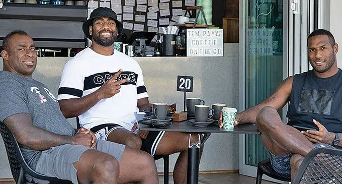 Queensland Reds players from left: Peni Ravai, Seru Uru and Suliasi Vunivalu. Photo: Queensland Reds