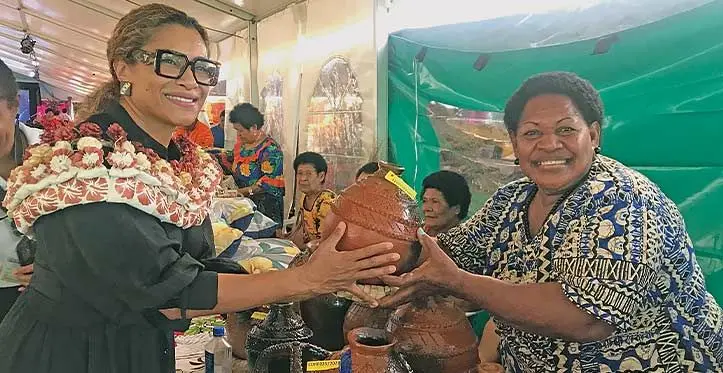 Minister for Women, Children and Poverty Alleviation Lynda Tabuya with Veniana Paulina during the Central Division Women’s Expo on May 18, 2023. Photo: Jone Salusalu