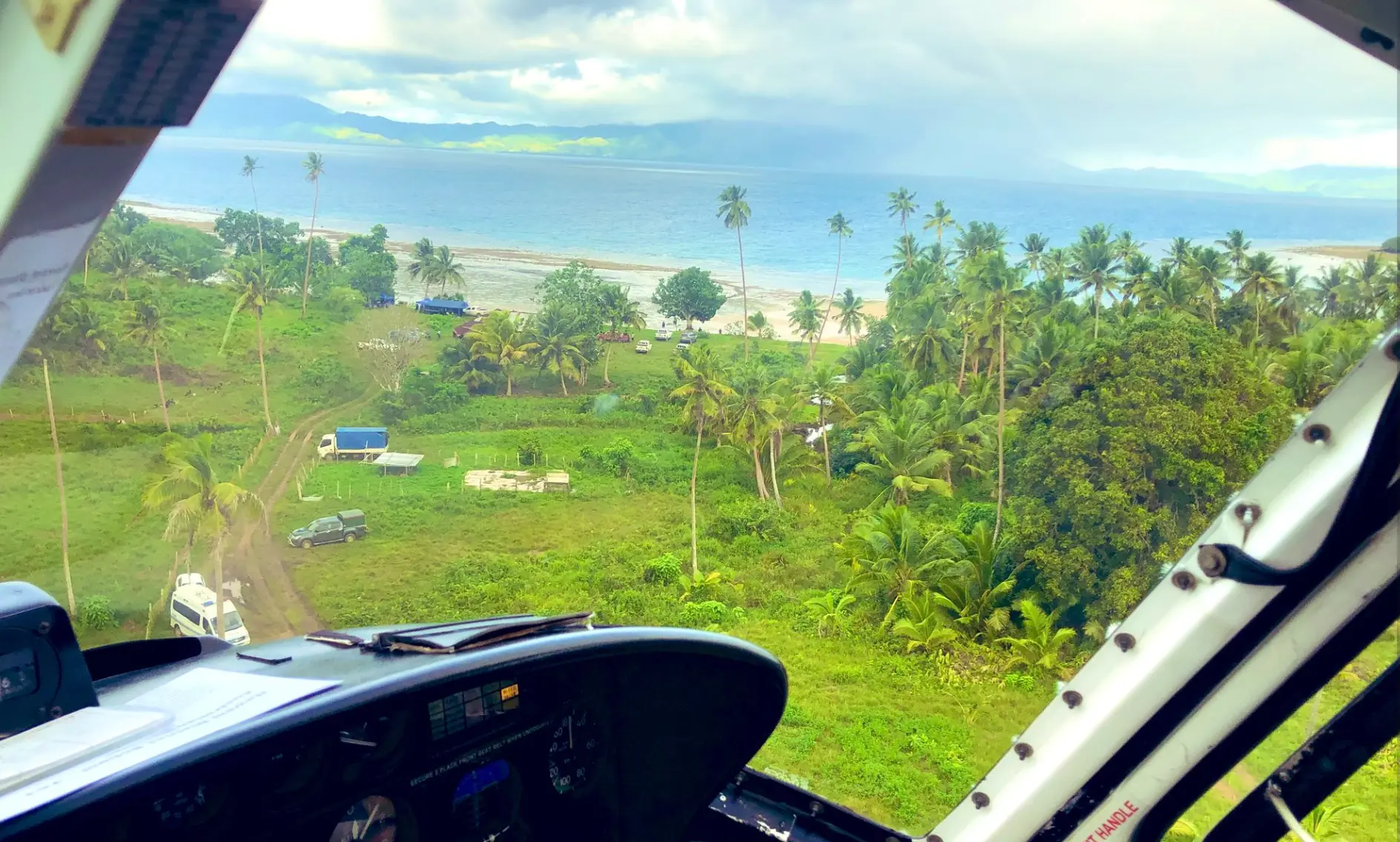 Aerial search over Natewa Bay continues for the two missing persons. Photo: FMSRCC