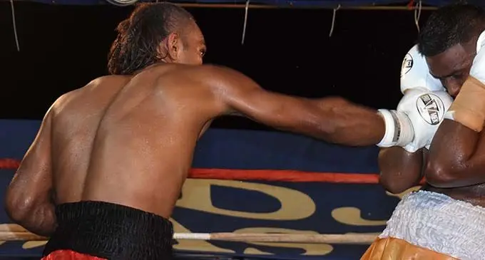 Siliveni Nawai lines up Sebastian Singh at Prince Charles Park in Nadi on June 30, 2019.