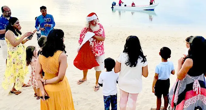 On its Facebook page, Musket Cove Island Resort and Marina posted: “When the weather is like this, Santa always prefers to travel by longboat. To all our guests, family and friends around the world, we wish you a Merry Christmas and Happy holiday season. Photo: Musket Cove Island Resort & Marina