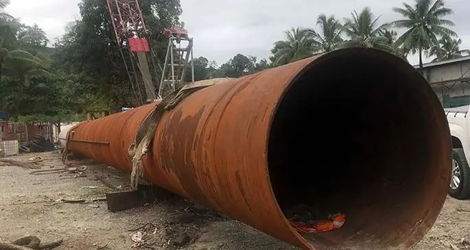 A steel pipe at Lami Jetty earlier this week.
