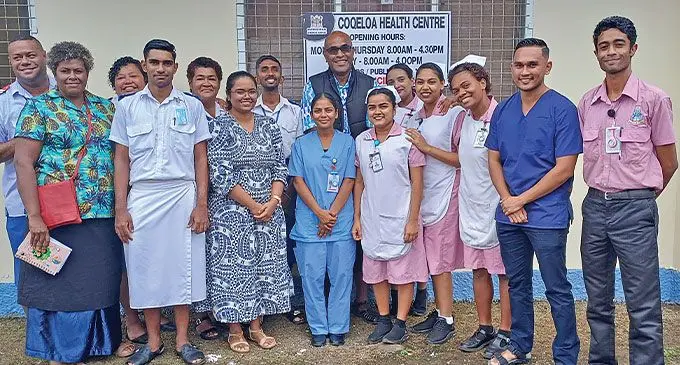 Minister for Health and Medical Services Dr Ratu Atonio Lalabalavu with medical staff visited at Coqeloa Health Centre in Macuata on July 26, 2024. Photo: Shratika Naidu