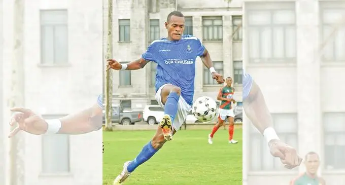 Suva’s goal scoring machine, Sairusi Nalaubu during the Sukuna Bowl Challenge at Albert Park on December 10, 2020. Photo: Fiji FA Media 