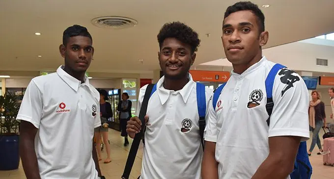 Fiji Footbal U19 team Kishan Sami, Ratu Kaliova Dau and Savenaca Baledrokadroka are now targetted in this new initiative. Photo: WAISEA NASOKIA
