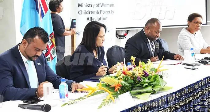 Ministerial press conference on Fiji’s National Action Plan to Prevent Violence Against Women and Girls on January 13, 2020. Photo: Kelera Sovasiga