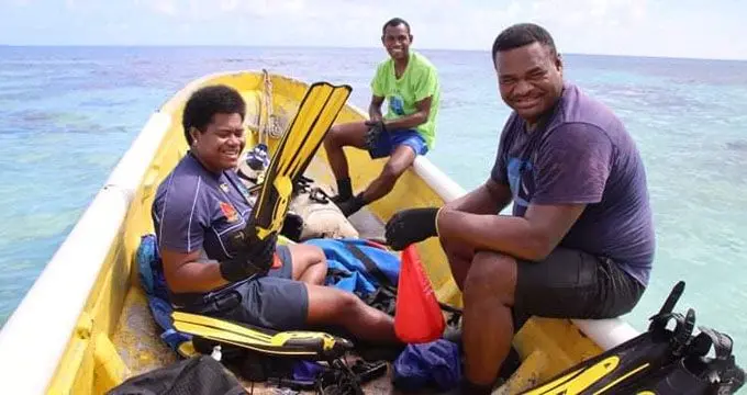The coral planting team from Conservation International Fiji. Picture: Kelera Sovasiga 