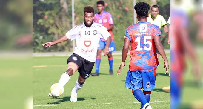 Suva striker Marlon Tahioa controls the ball during the Digicel Fiji Premier League competition. Suva beat Nadroga 2-0 on Friday night. Photo: Fiji FA Media 