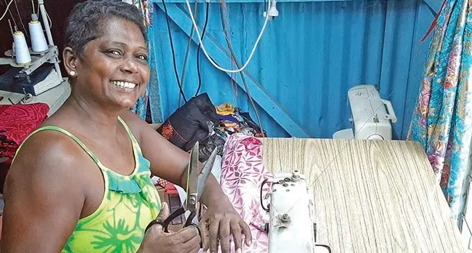Suria Kanta sews a dress  at her home in Lauwaki, Lautoka on May 7, 2020.  Photo: Salote Qalubau