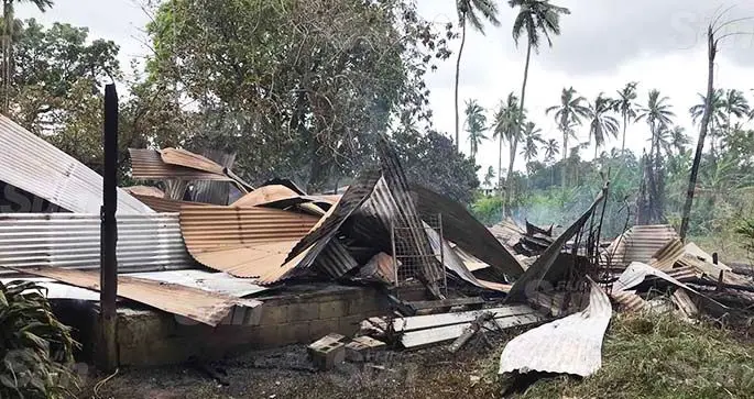 What was left of the five bedroom wooden house at Muana Village in Toga, Rewa.