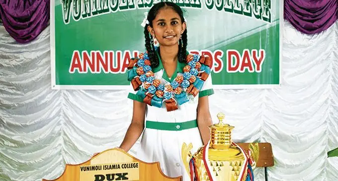 Vunimoli Islamia College Year 13 Examination top student, Shania Shivani Prasad.   