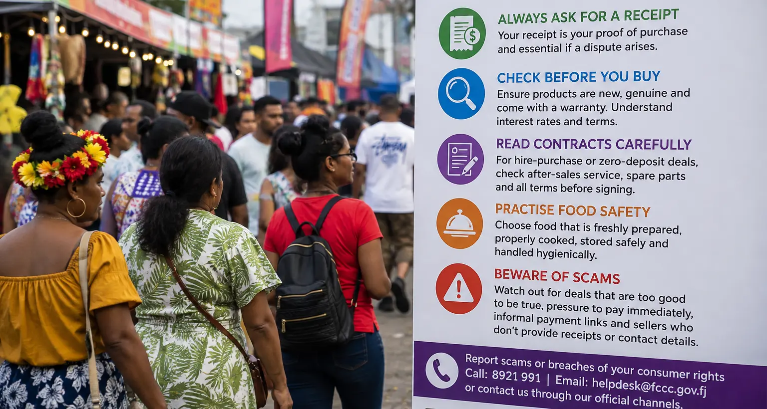 FCCC chief executive officer Senikavika Jiuta said consumers also had a responsibility to protect themselves when spending their money.
