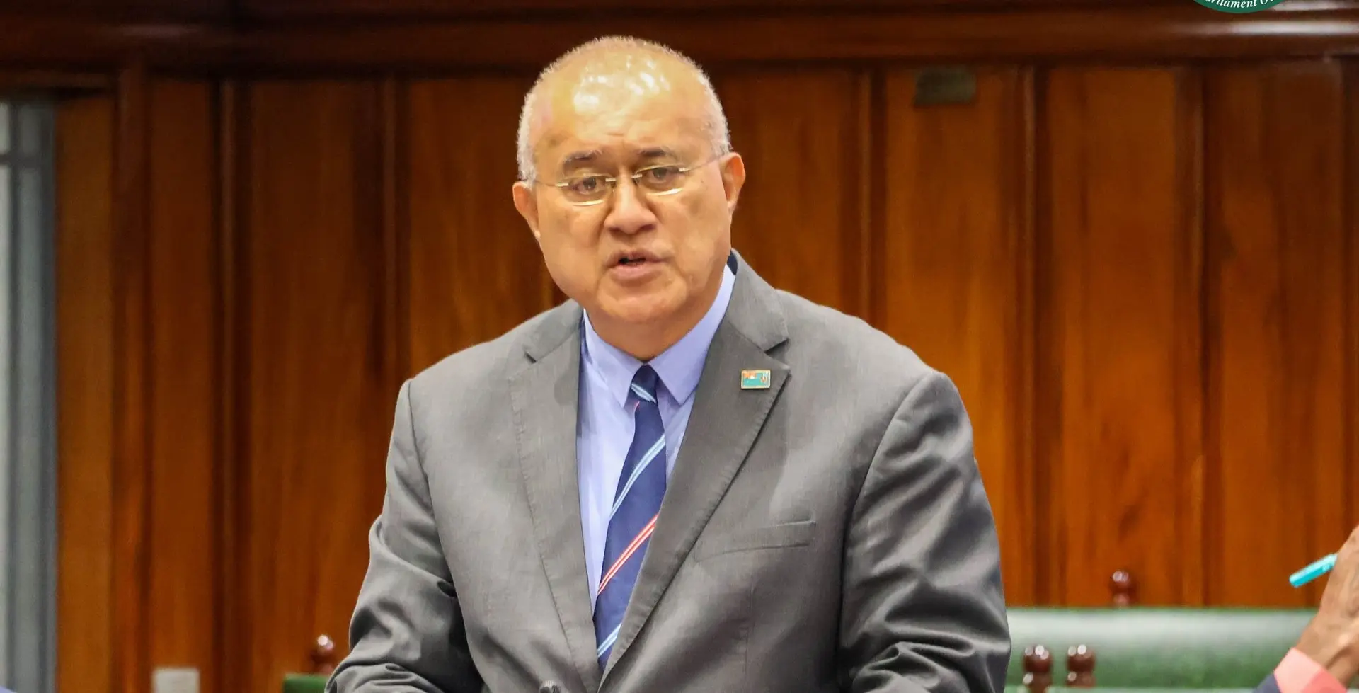Minister for Policing Ioane Naivalurua in parliament on May 26, 2026.