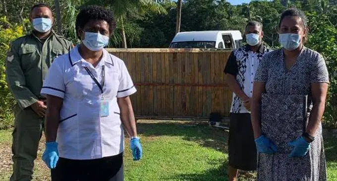 Health officials supported by the military visited the Cable family daily during their home quarantine.
