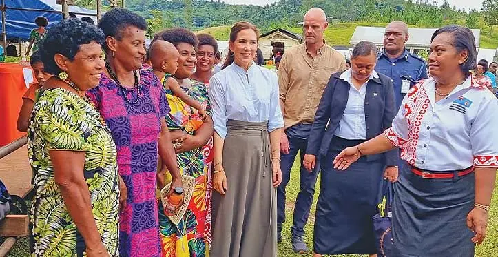 Crown Princess of Denmark Mary Elizabeth with Nabavatu Villagers in Dreketi, Vanua Levu on April 25, 2023. Photo: Sampras Anand