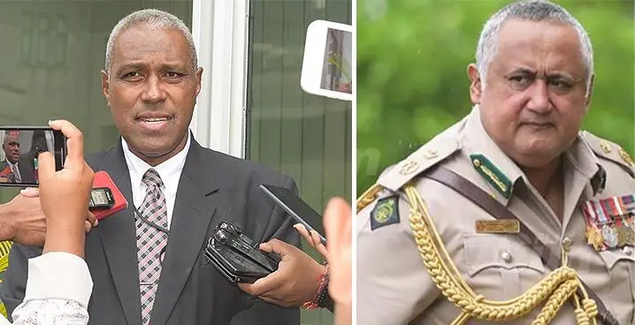 Attorney- General and Minister for Justice Siromi Turaga and the Commissioner of Fiji Corrections Service Commander Francis Kean.