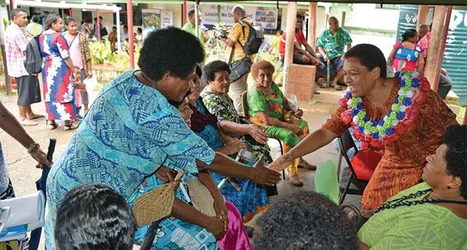 The Minister for Women, Children and Poverty Alleviation, Mereseini Vuniwaqa, meeting residents of Kalabu, Nasinu during the Government’s outreach programme on April 13, 2019. Photo: Ministry of Women, Children and Poverty Alleviation